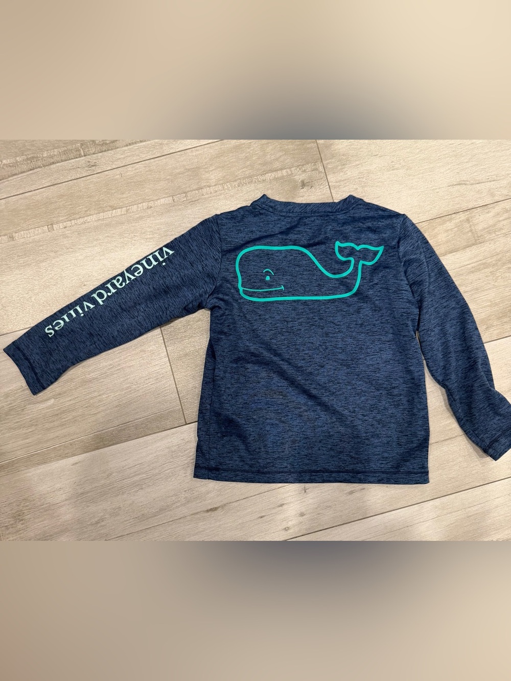 Vineyard Vines Boys' Navy Whale Long-Sleeve Shirt 4T